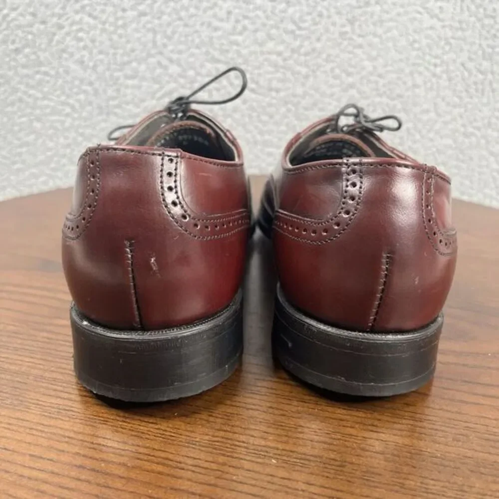 Dexter Oxford Shoes Mens Size 8.5 Red Leather Wingtip Brogue Made in USA Lace Up